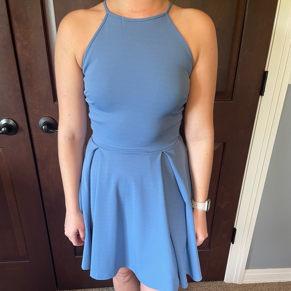 Blue dress with beautiful back